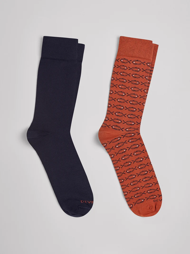Lot de 2 paires de chaussettes fantaisie