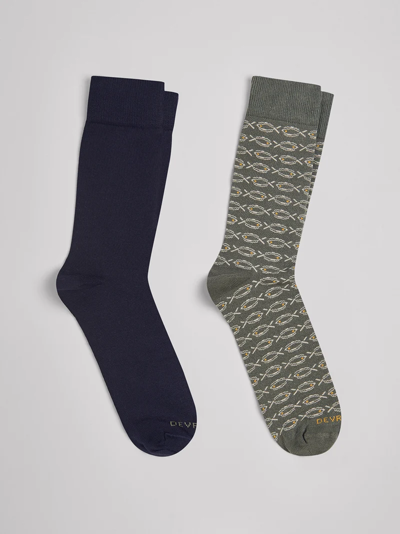 Lot de 2 paires de chaussettes fantaisie