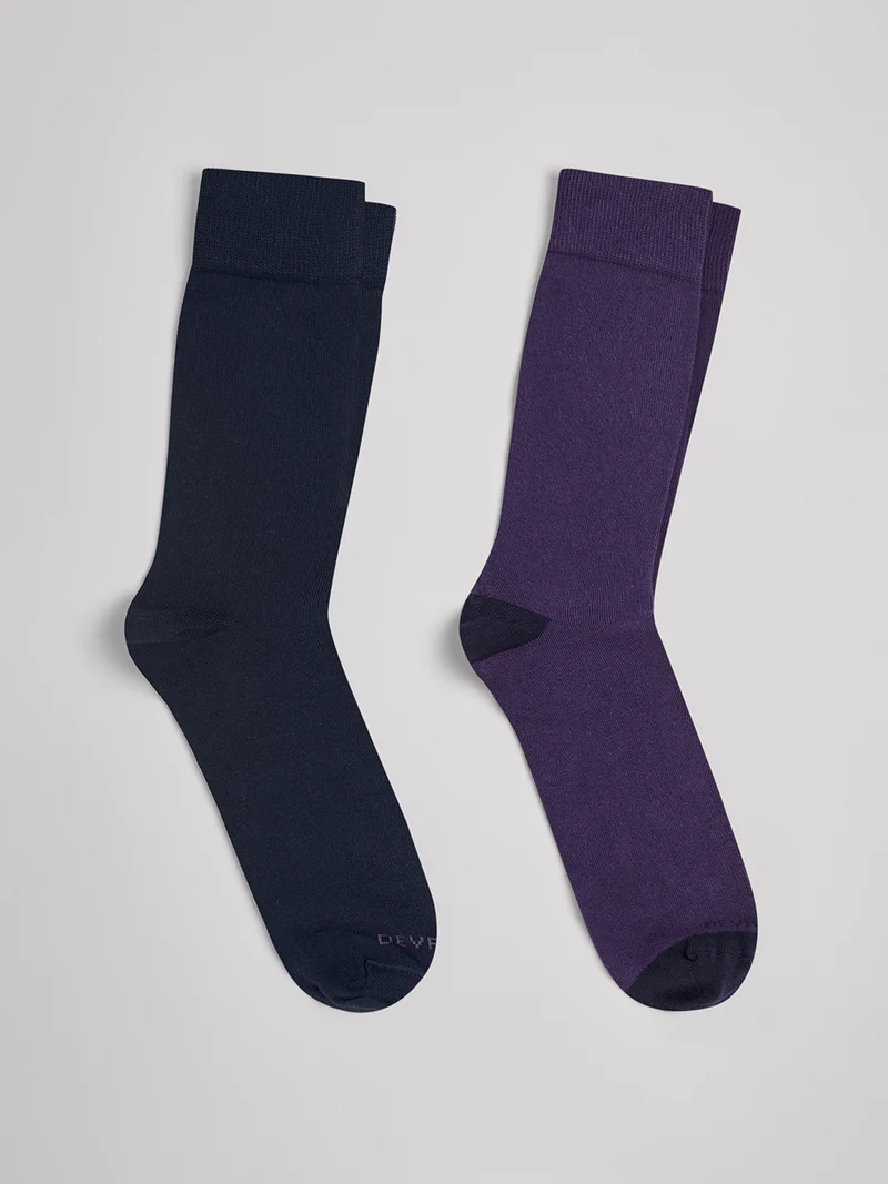Lot de 2 paires de chaussettes unies