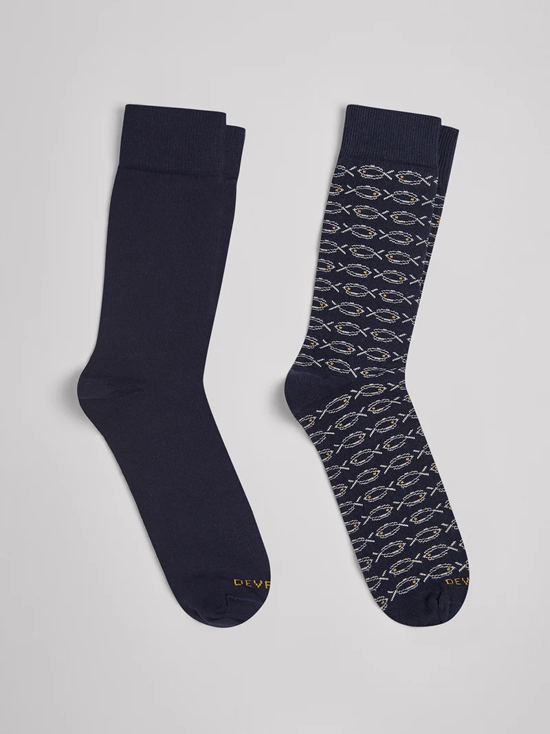 Lot de 2 paires de chaussettes fantaisie