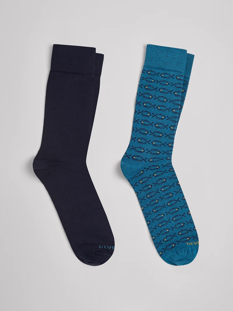 Lot de 2 paires de chaussettes fantaisie