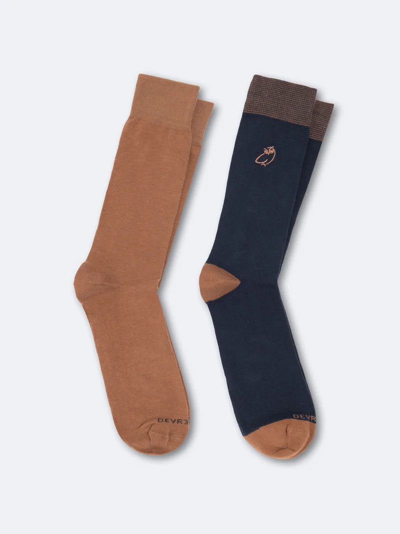 Chaussettes brodées en coton biologique