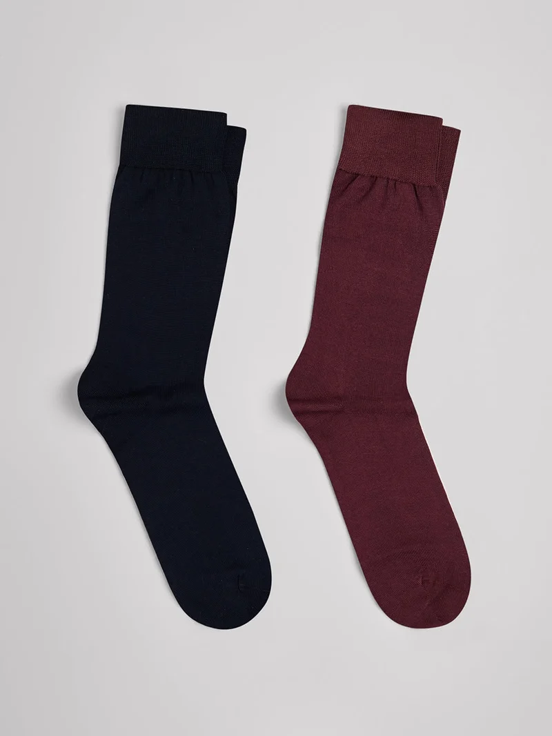 Lot de 2 paires de chaussettes unies