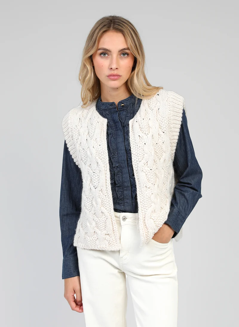 CARDIGAN SANS MANCHE LAJOIA ecru