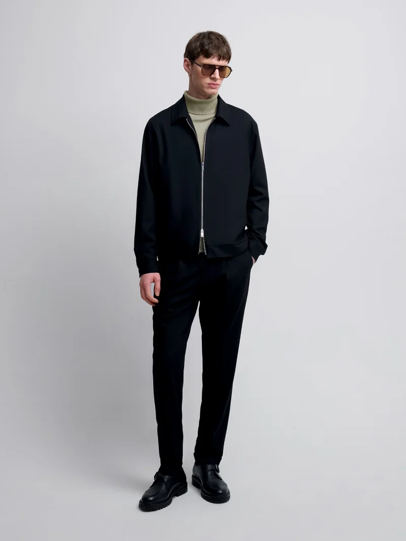 Veste regular col montant