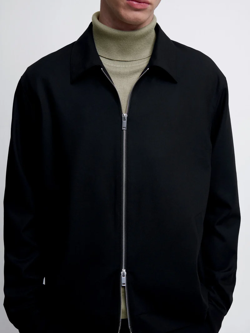 Veste regular col montant