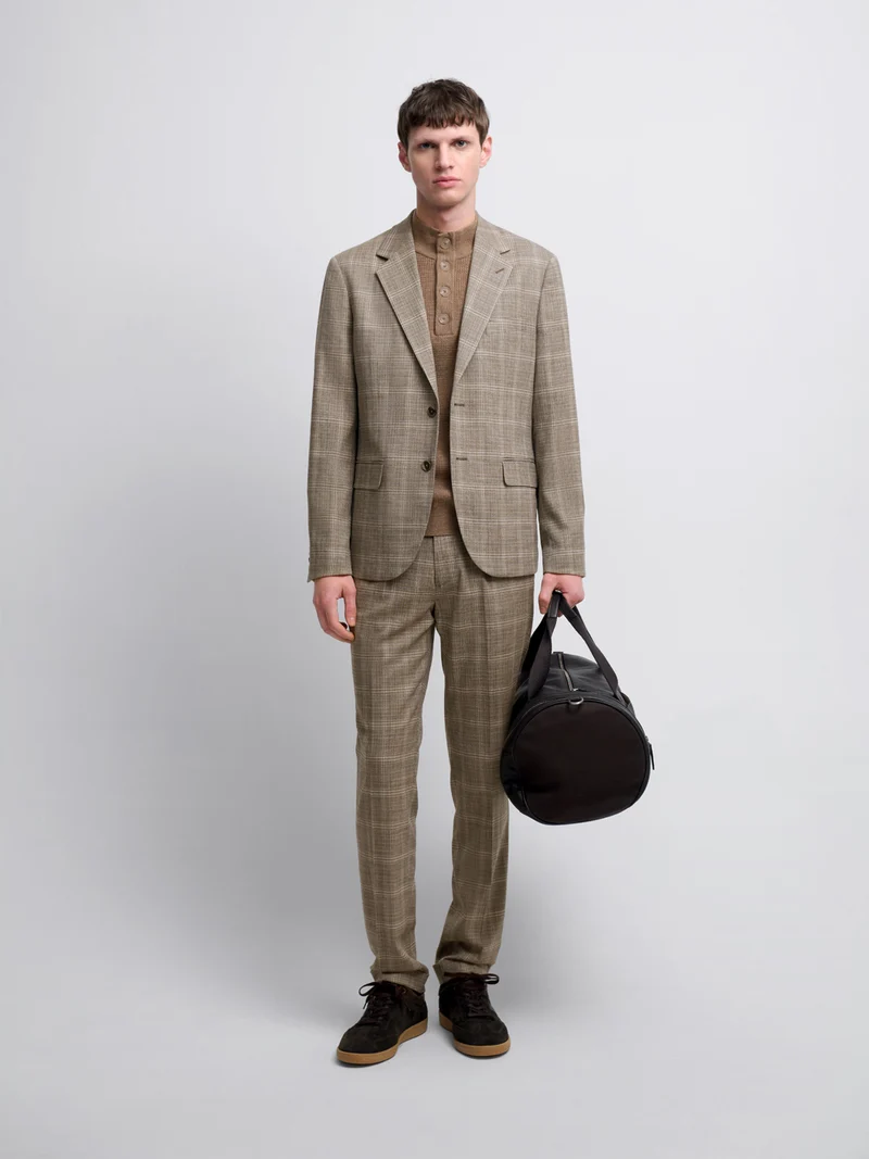 Pantalon de costume slim à carreaux