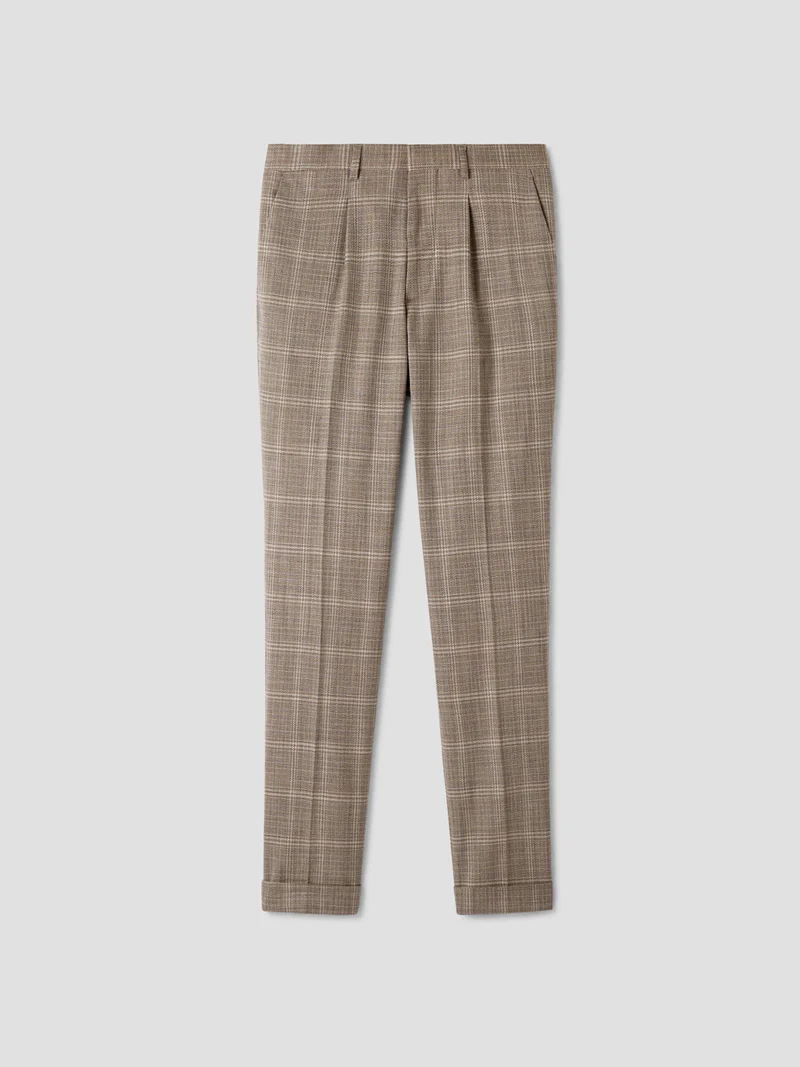 Pantalon de costume slim à carreaux