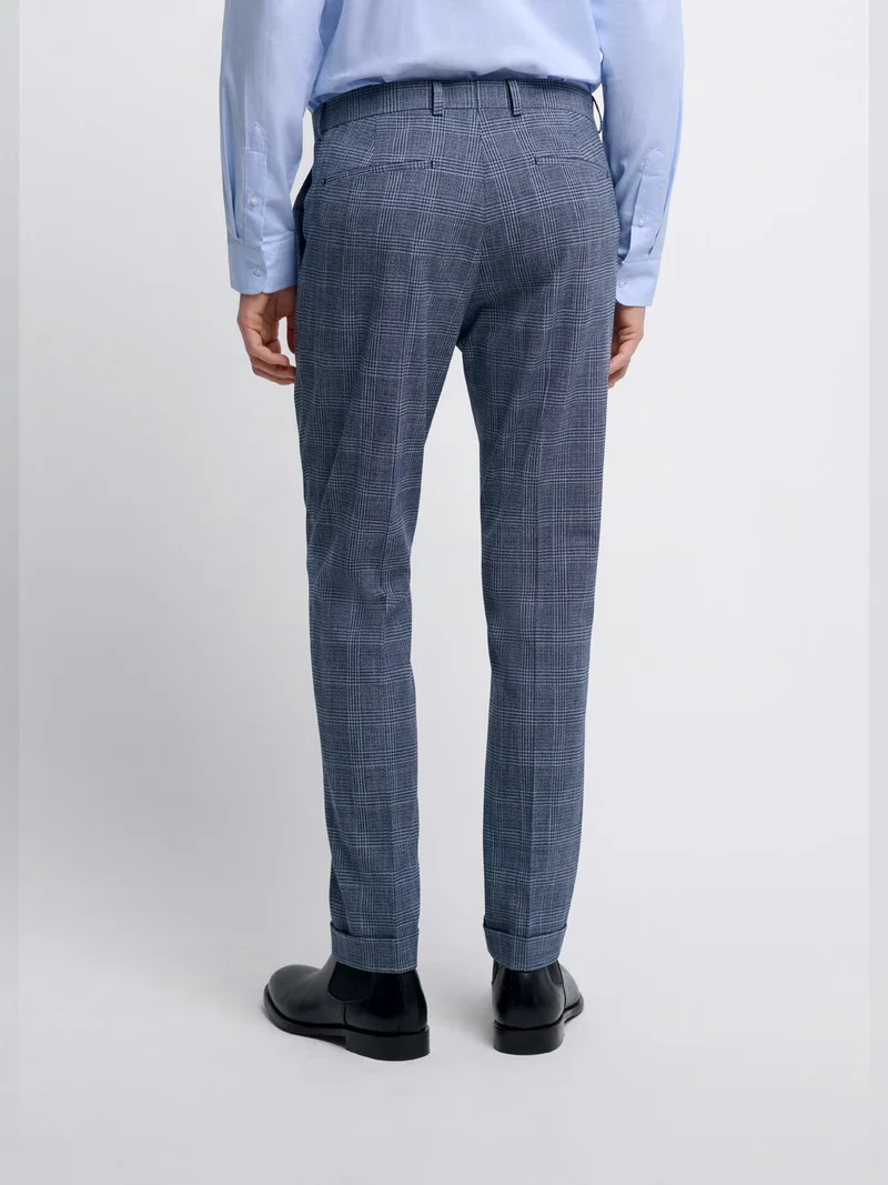 Pantalon de costume slim à carreaux