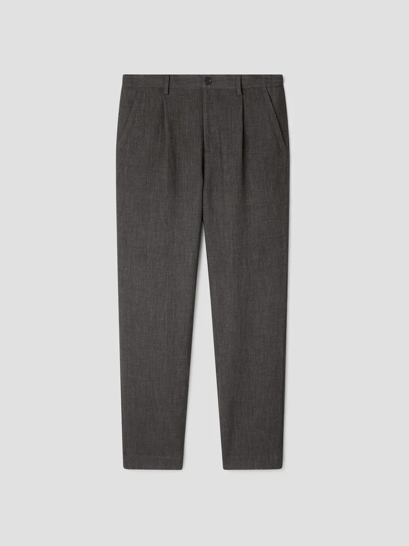 Chino à pinces chiné