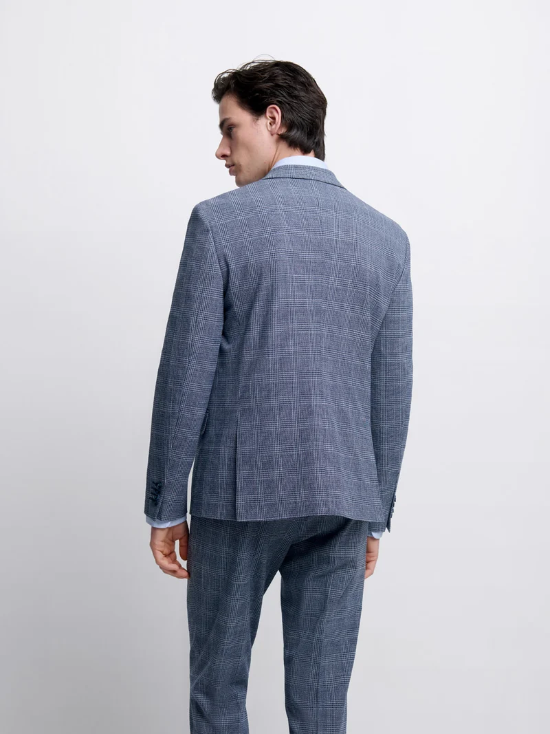 Veste de costume slim à carreaux