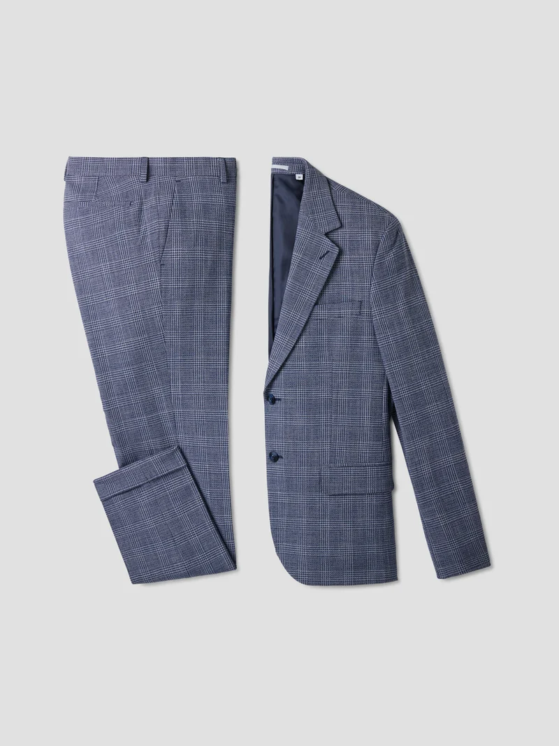 Veste de costume slim à carreaux