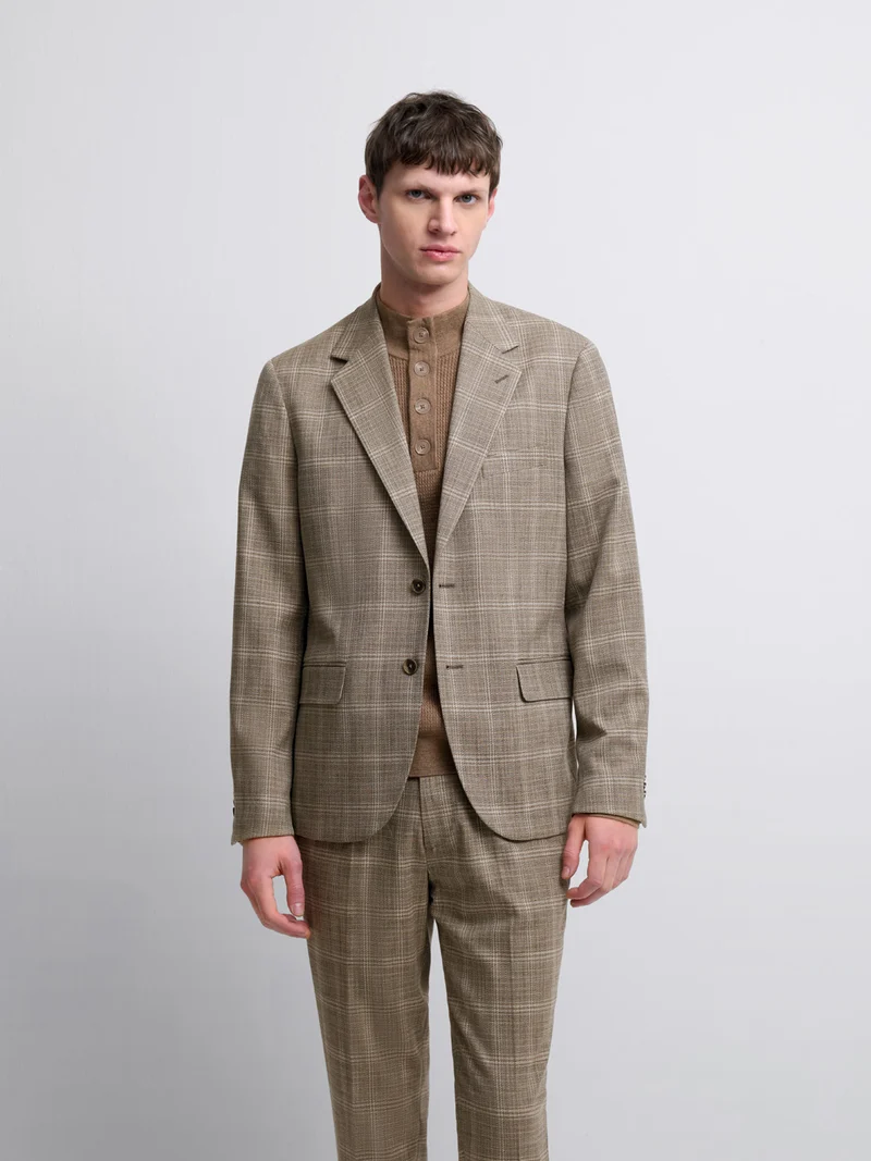 Veste de costume slim à carreaux