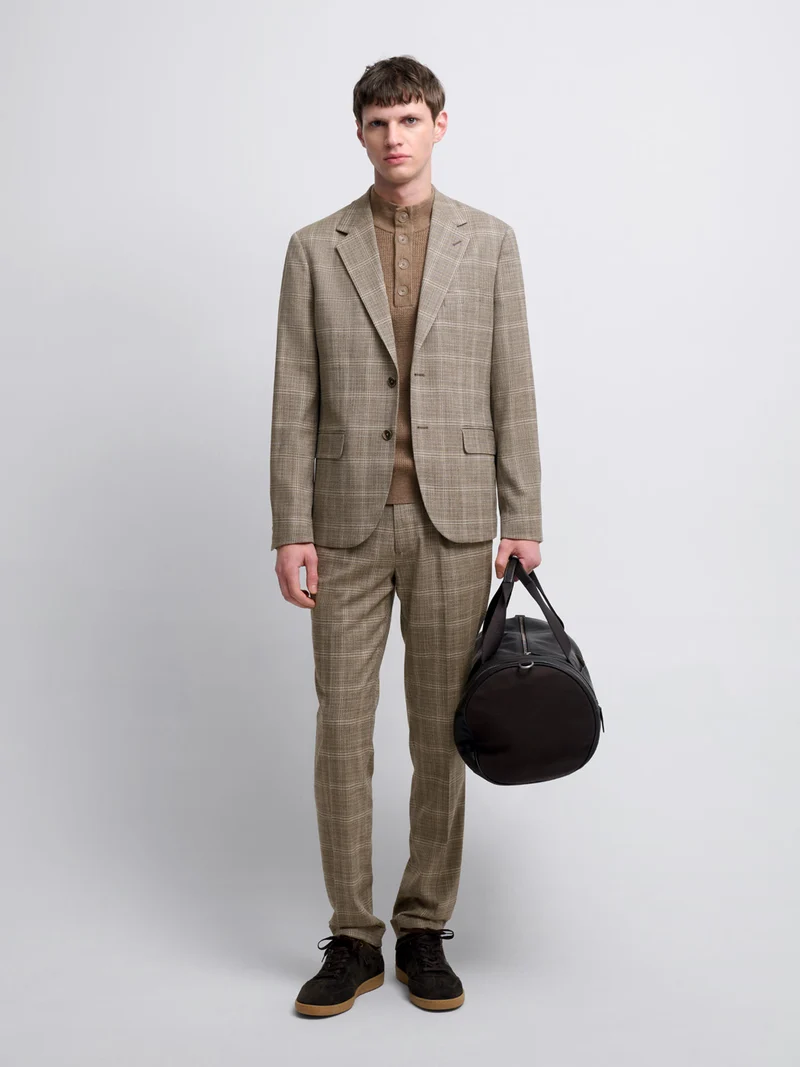 Veste de costume slim à carreaux