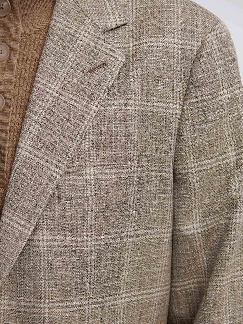 Veste de costume slim à carreaux