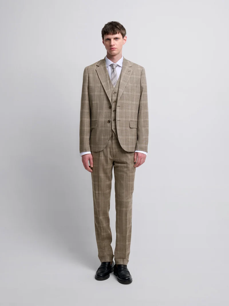 Veste de costume slim à carreaux
