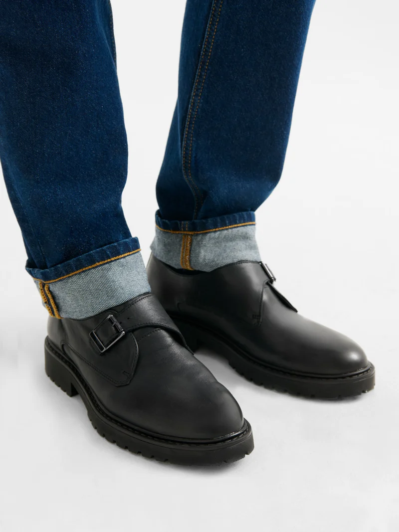 Derbies à boucle en cuir
