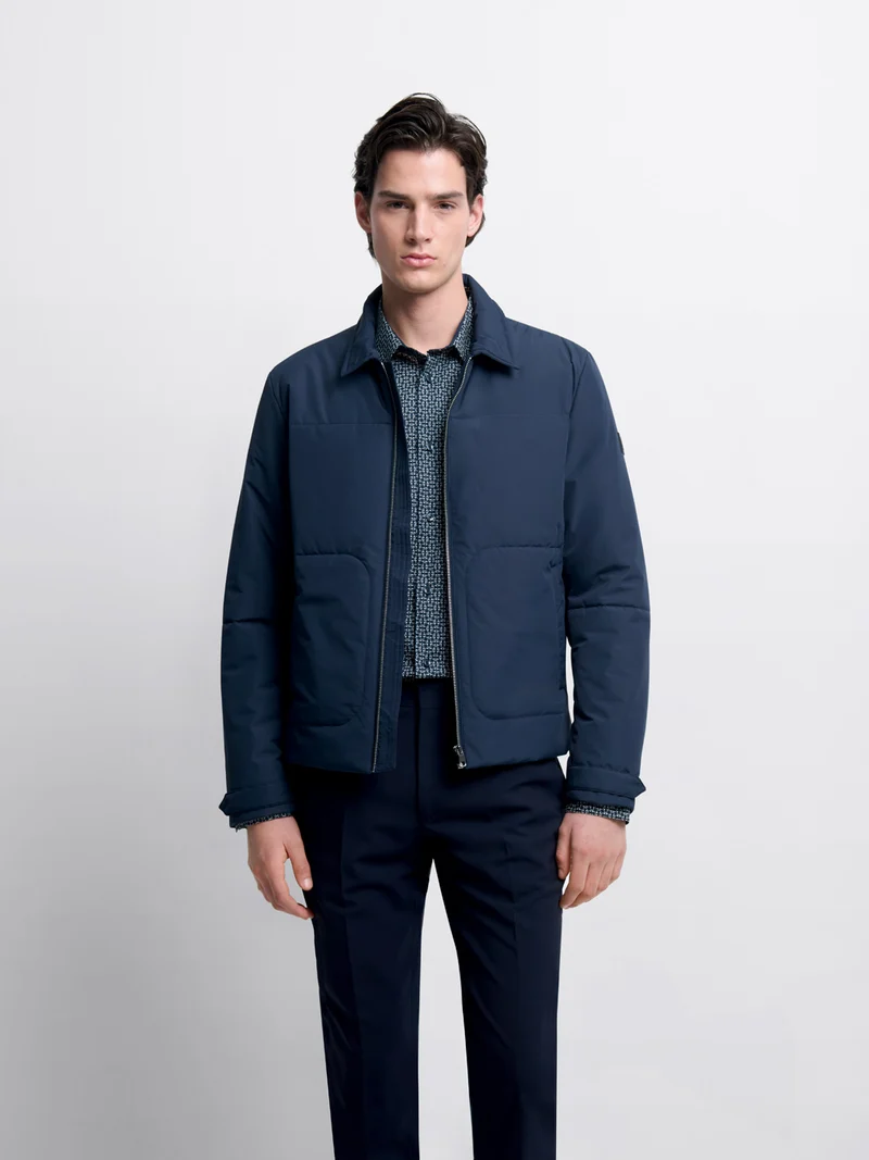 Blouson matelassé col chemise
