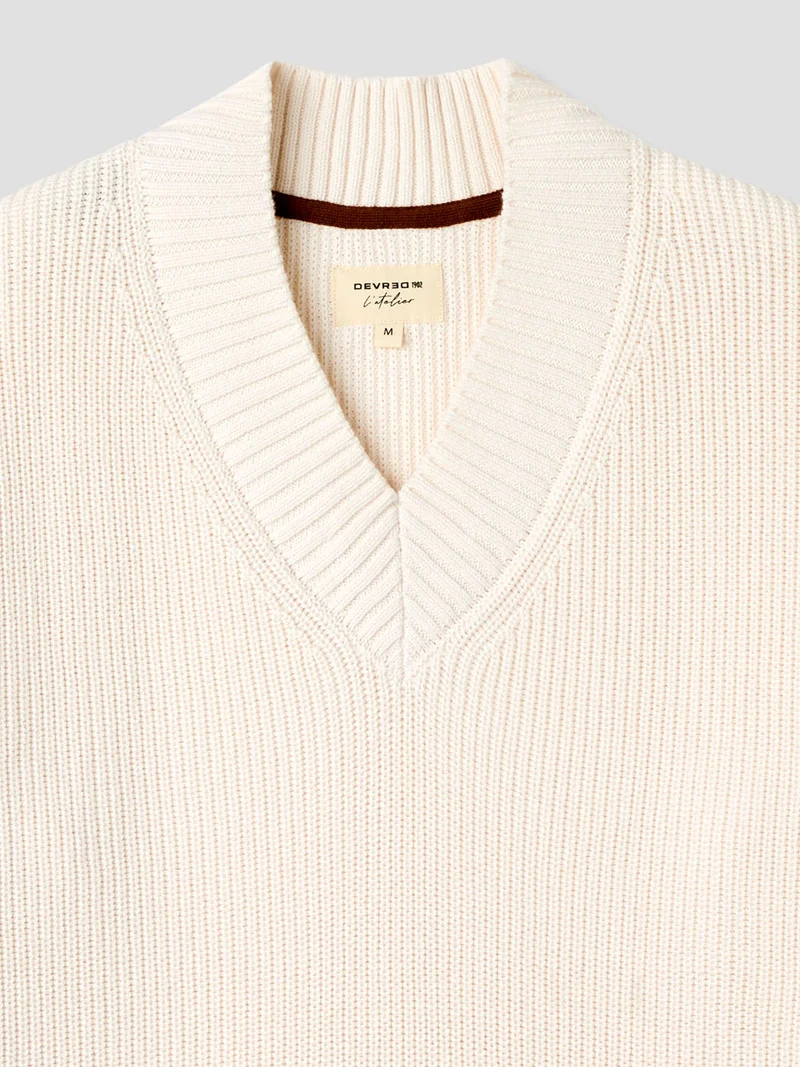 Pull col V en maille perlée - L'atelier