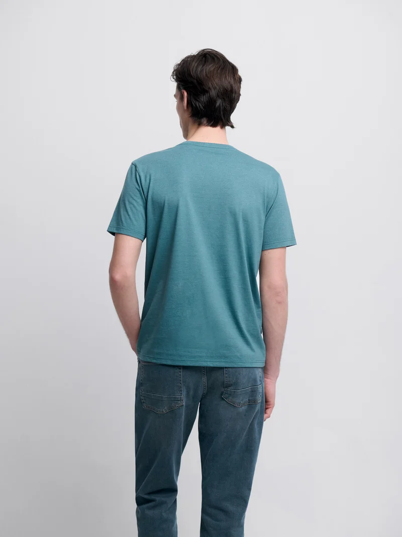T-shirt col V mélange coton Supima®