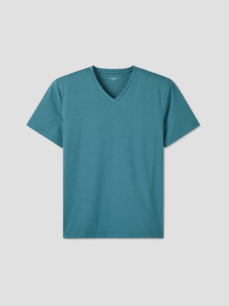 T-shirt col V mélange coton Supima®