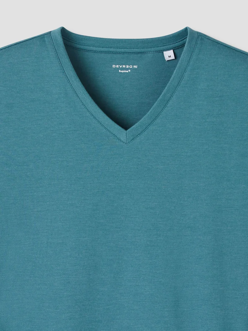 T-shirt col V mélange coton Supima®