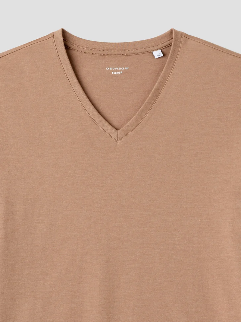 T-shirt col V mélange coton Supima®