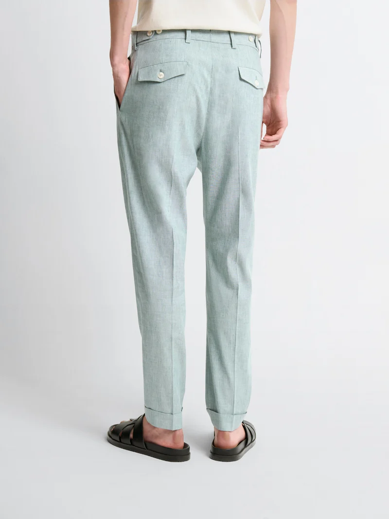 Pantalon de costume en lin mélangé
