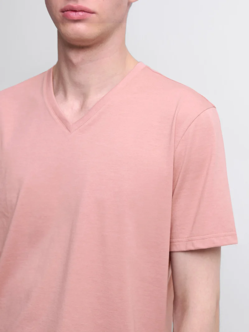 T-shirt col V mélange coton Supima®