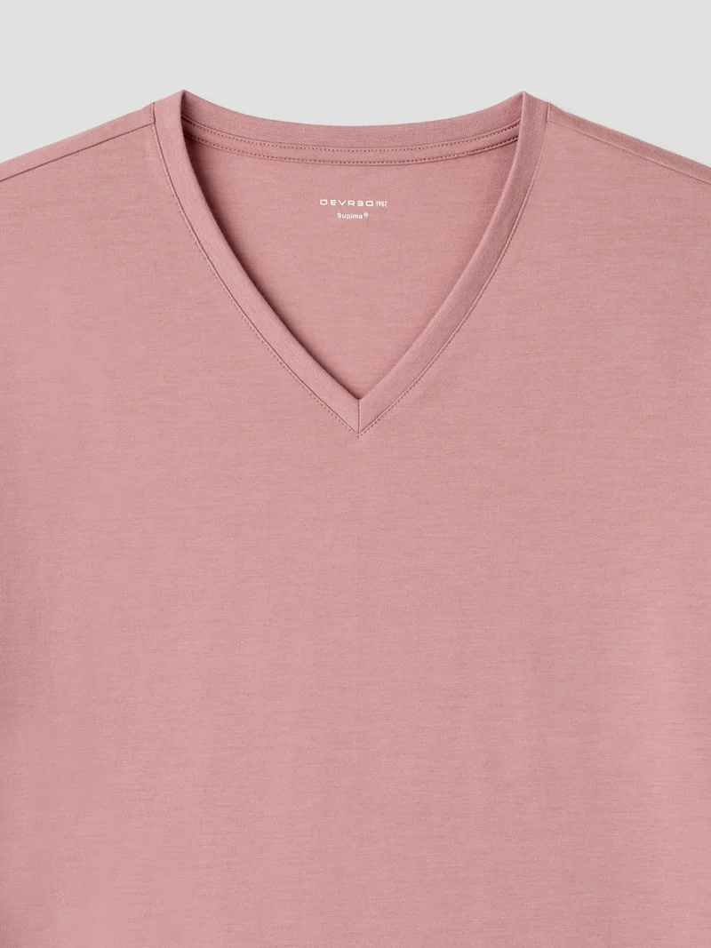 T-shirt col V mélange coton Supima®