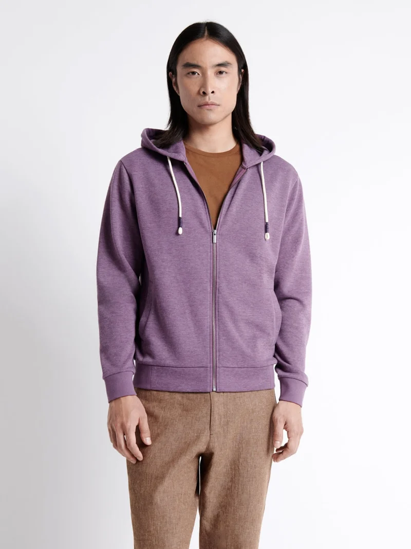 Sweat à capuche faux-uni en coton