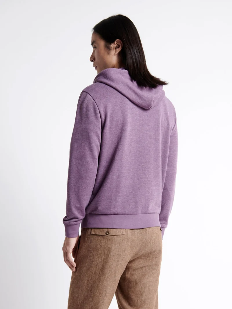 Sweat à capuche faux-uni en coton