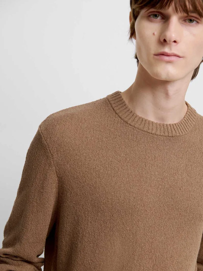Pull col rond en coton-lin