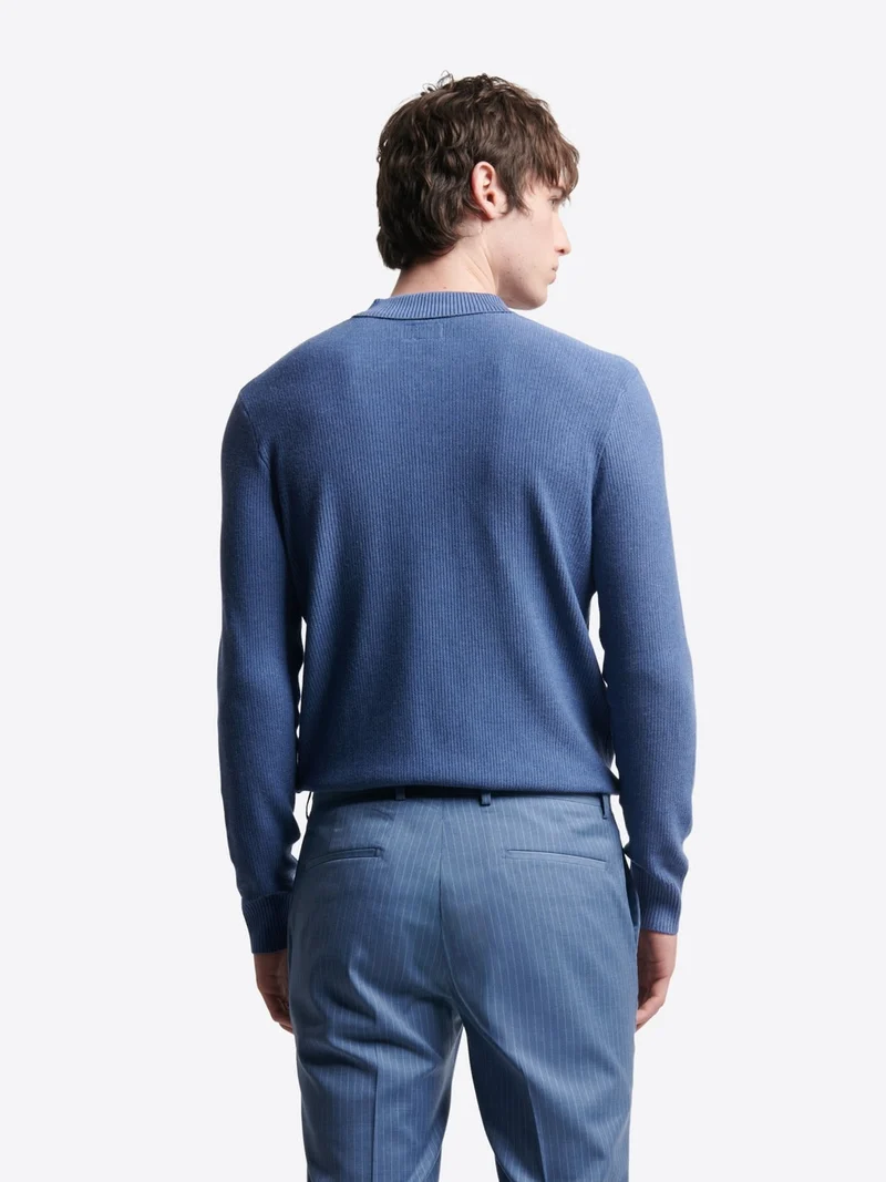 Pull polo col boutonné viscose certifiée