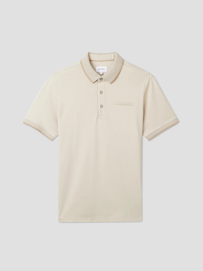 Polo boutonné chiné