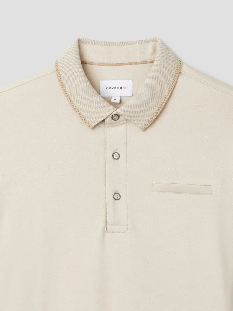 Polo boutonné chiné