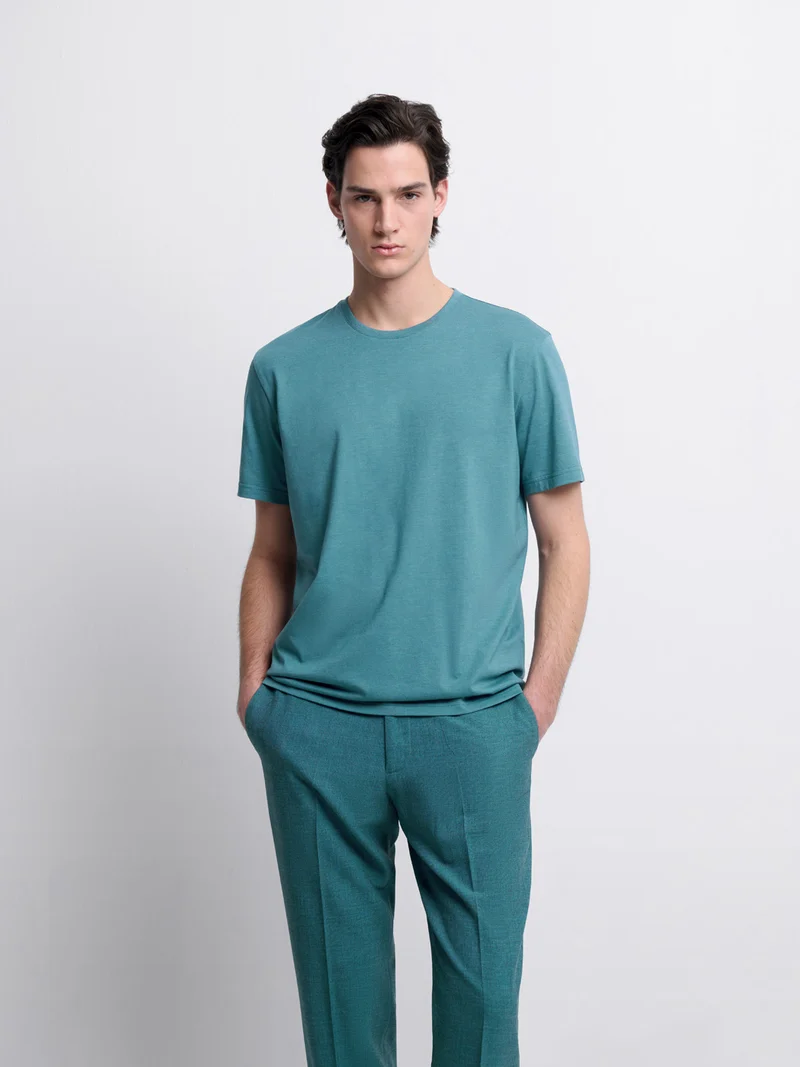 T-shirt col rond mélange coton Supima®