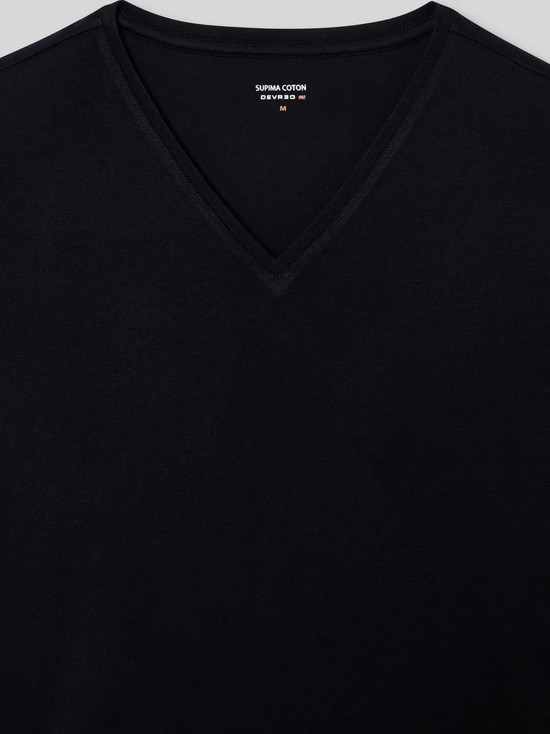 T-shirt col V en coton Supima®