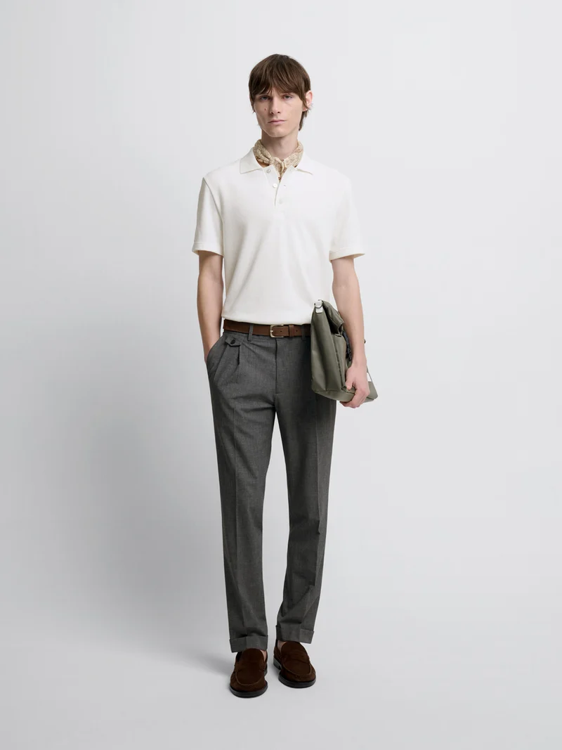 Polo regular col boutonné