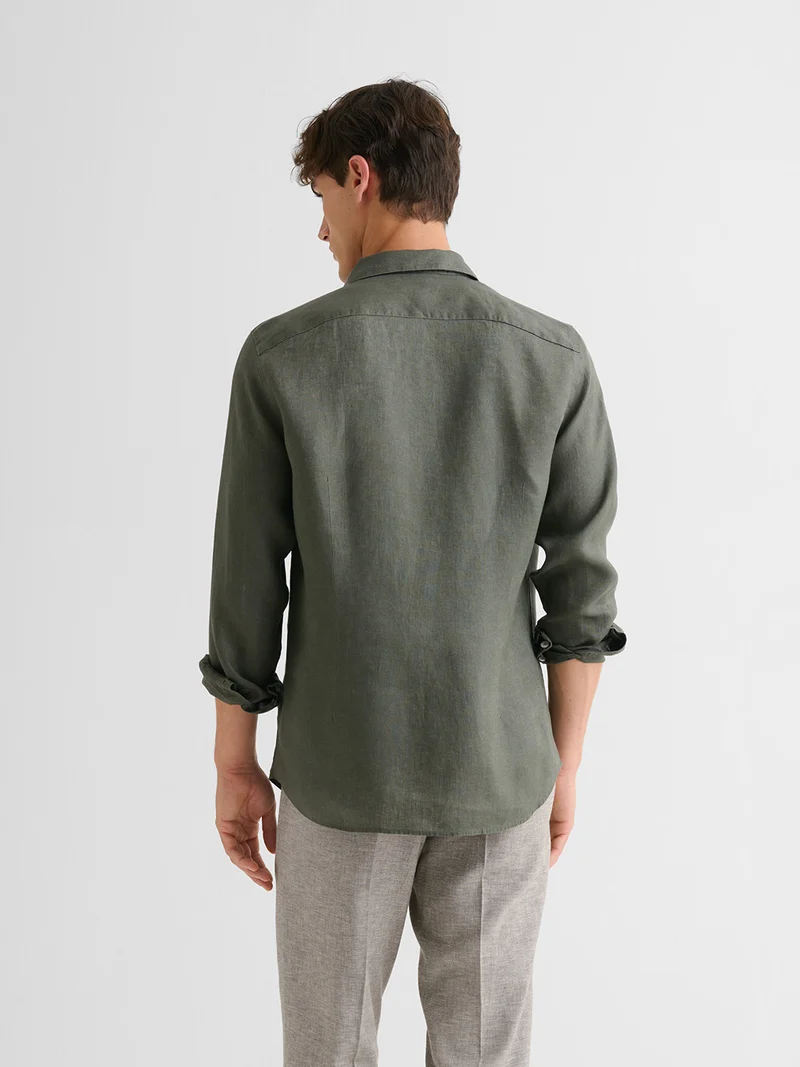 Chemise slim en lin