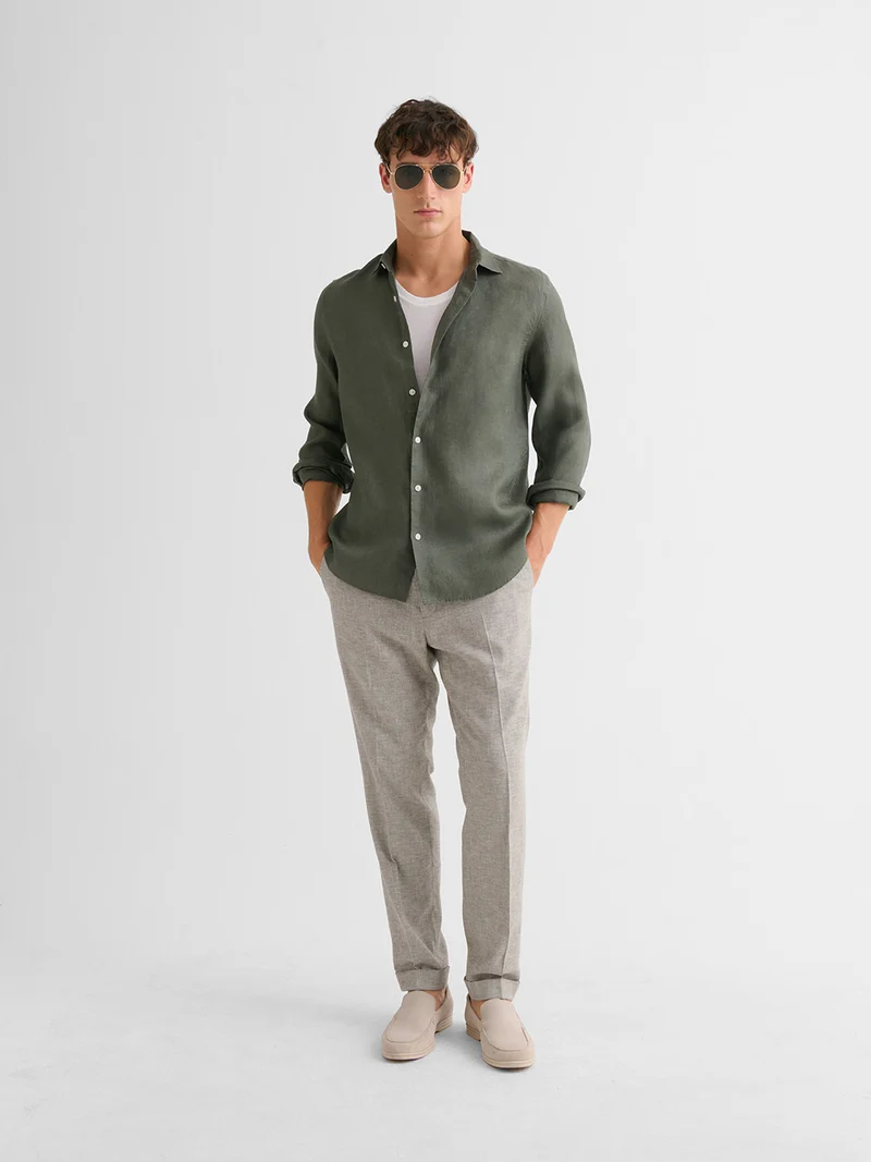 Chemise slim en lin