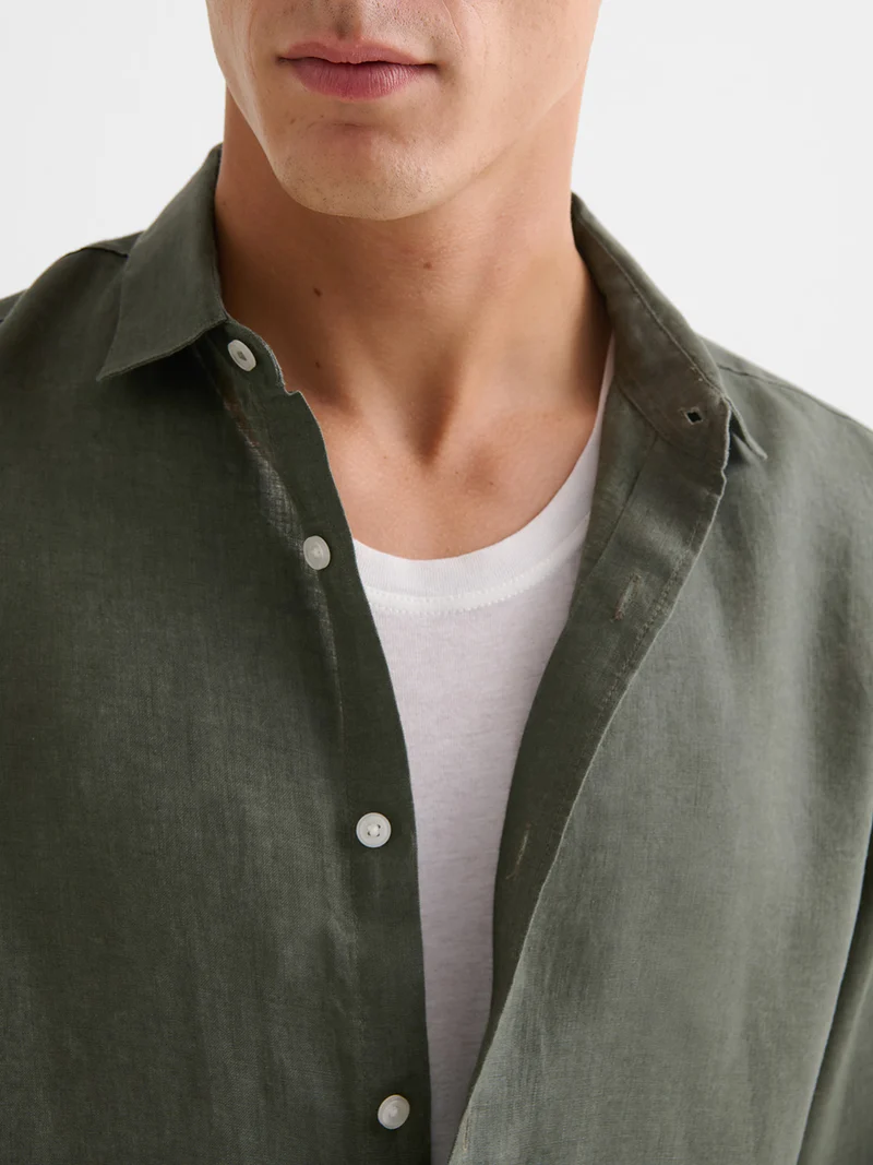 Chemise slim en lin