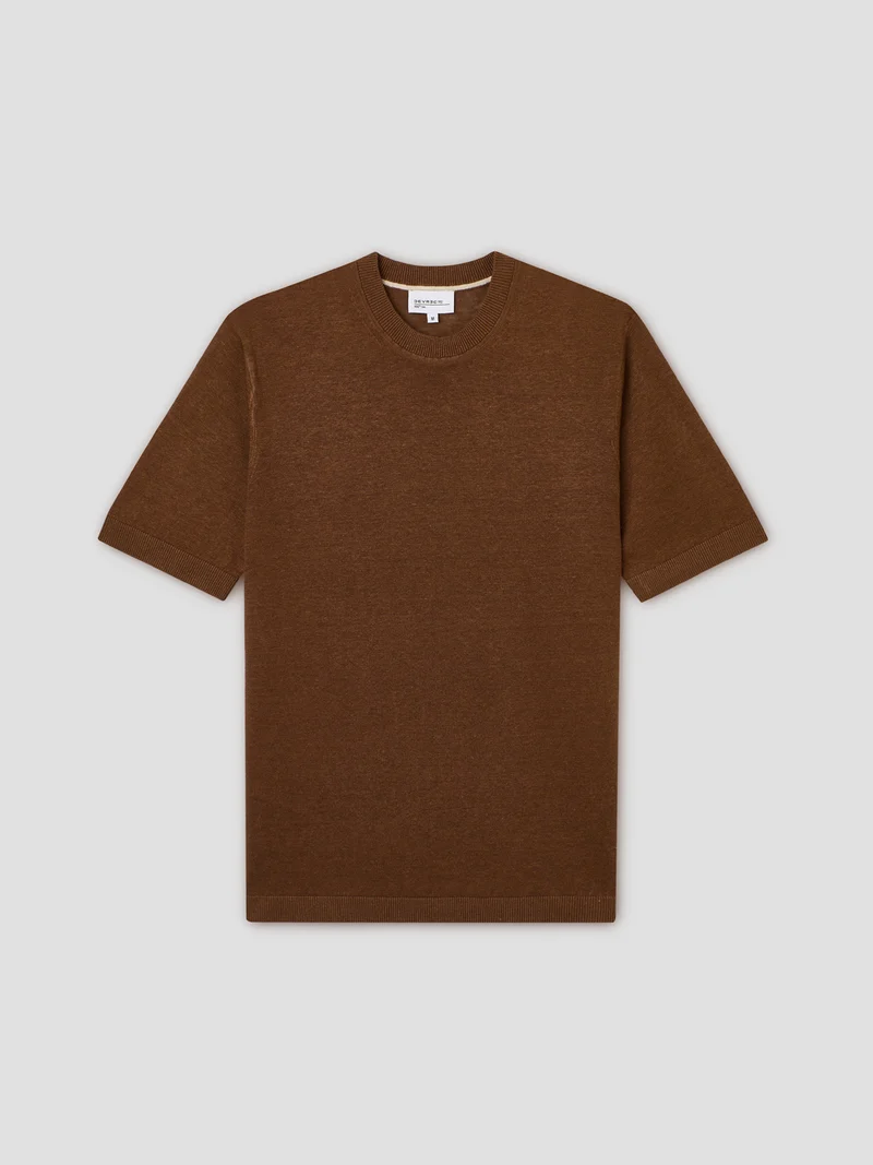 T-shirt maille col rond en lin