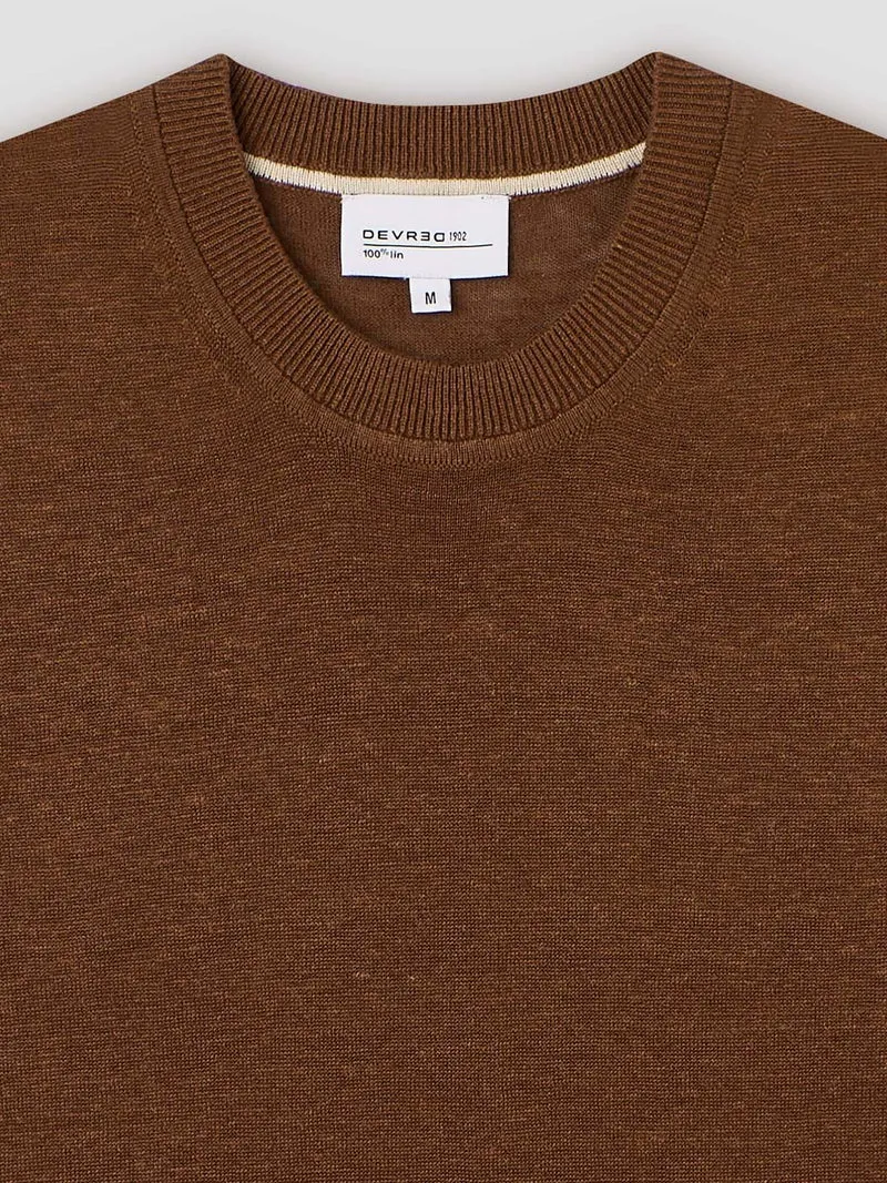 T-shirt maille col rond en lin