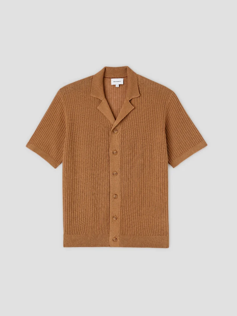 Chemise manches courtes en coton-lin