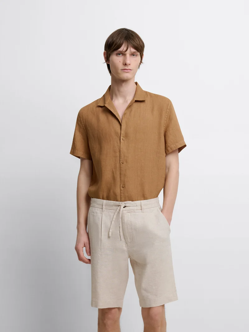 Chemise manches courtes regular en lin
