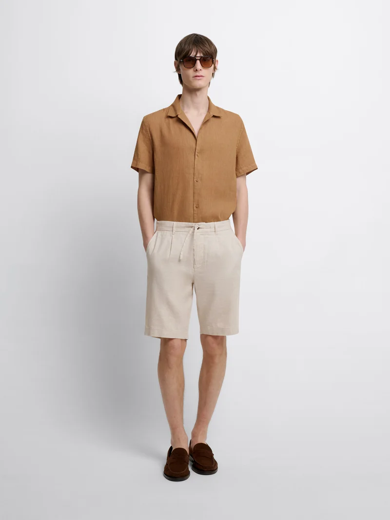 Chemise manches courtes regular en lin