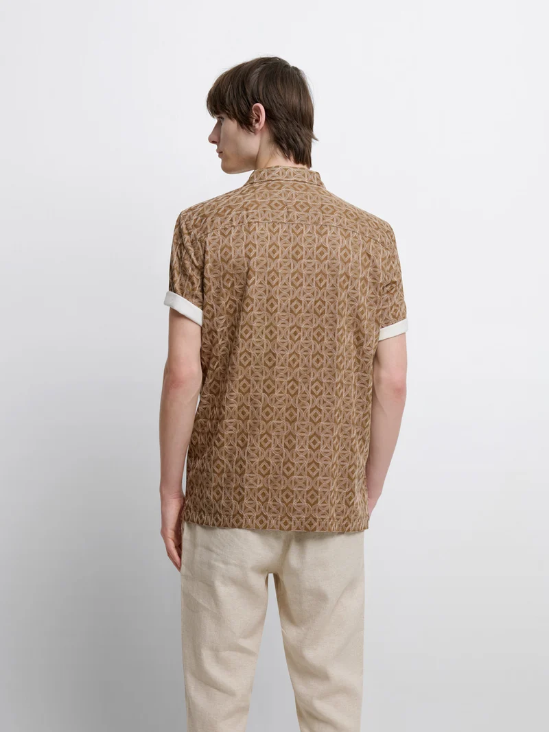 Chemise manches courtes regular à motif