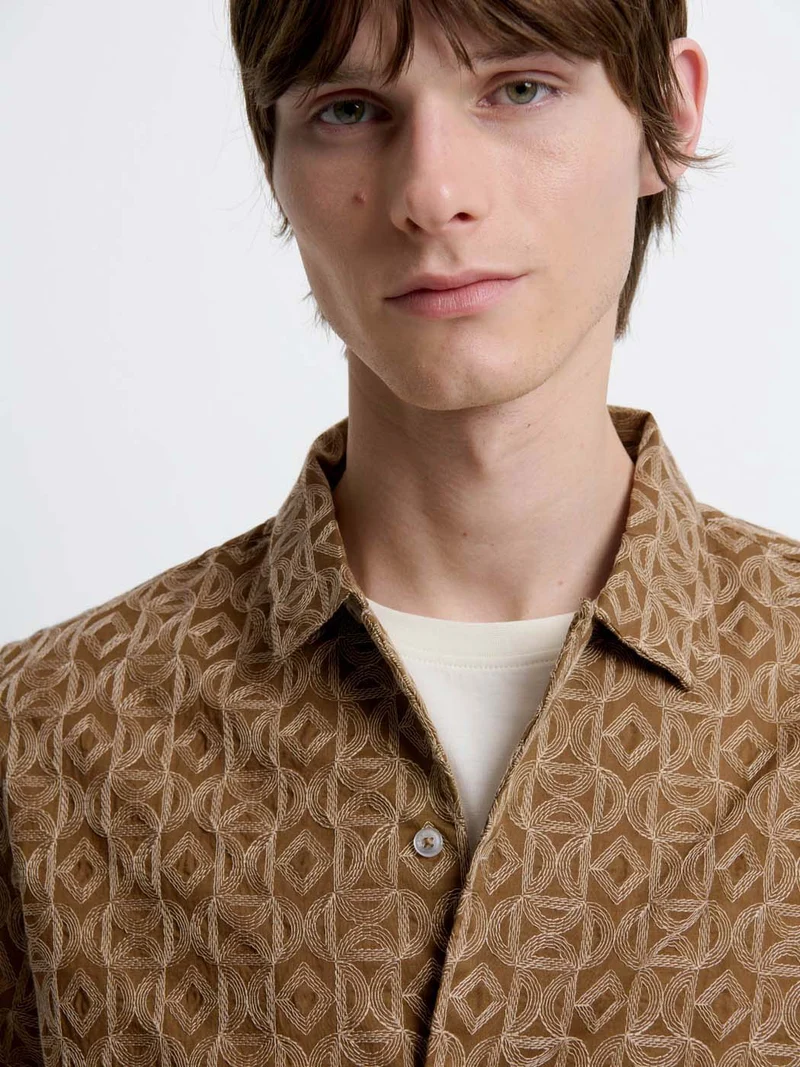 Chemise manches courtes regular à motif