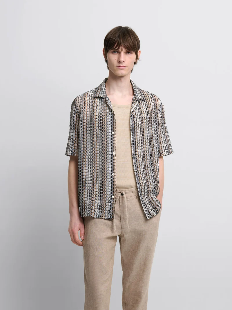 Chemise manches courtes regular à motif